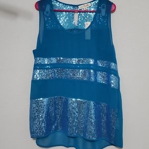 Sheer sequined tank